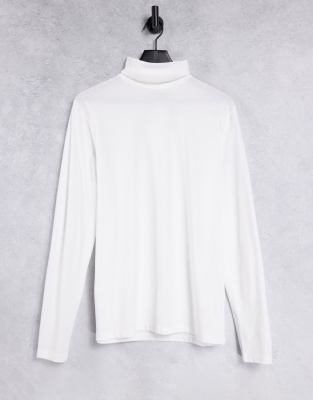 white long sleeve roll neck