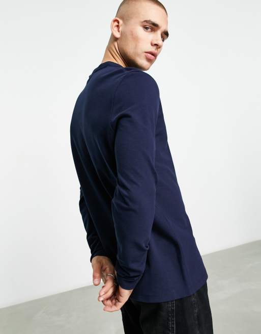 ASOS DESIGN long sleeve jersey shirt in pique with grandad collar, 4 of 4