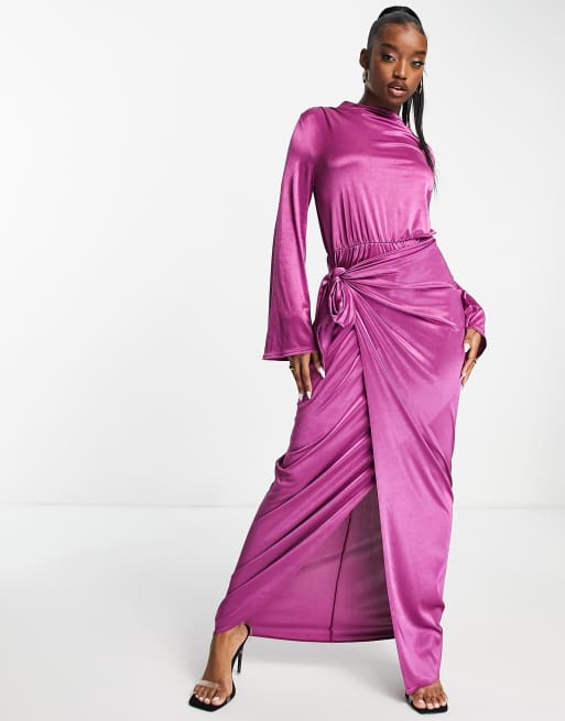 Asos long outlet sleeve maxi dress