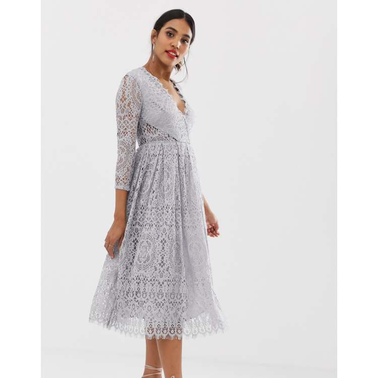 asos long sleeve lace mini prom dress