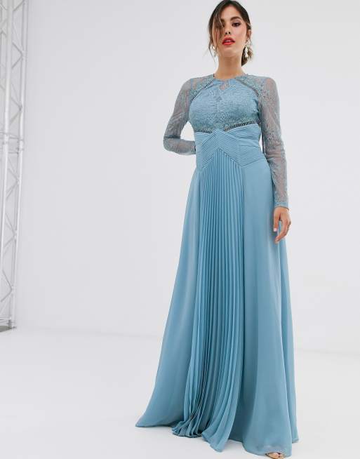 Asos lace maxi dress with store long sleeves