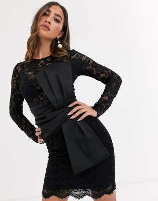 asos lace black dress