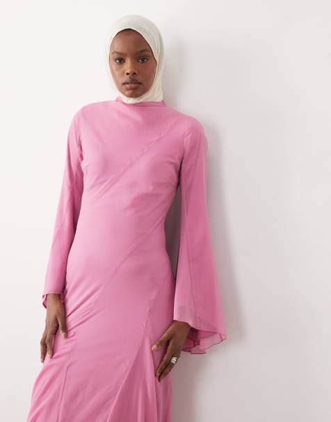 chinese dress ladies Mauve Long Sleeve Swing Dress – Rylee Roo main image 0
