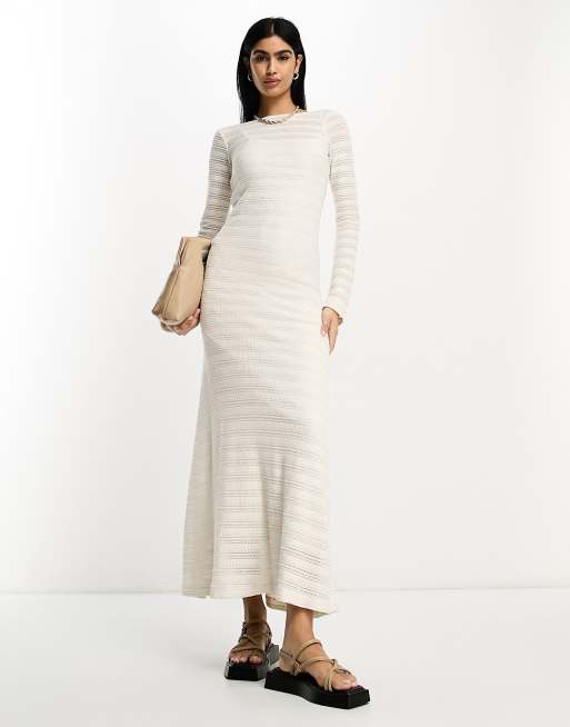 Cream crochet shop maxi dress