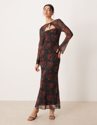 ASOS DESIGN long sleeve maxi dress in floral print | ASOS