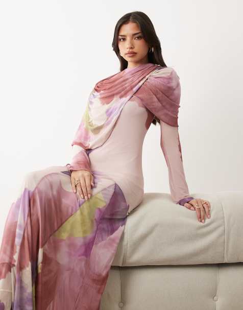 ASOS DESIGN long sleeve maxi dress in floral print - view 1