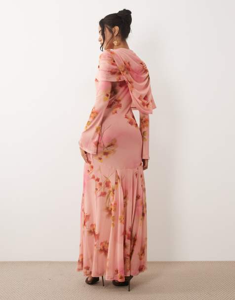 long summer dresses asos ASOS Summer Floral Embroidered Maxi Dress With Open Back
