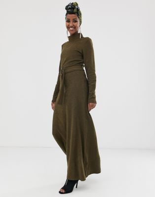 roll neck maxi dress