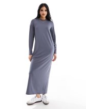 ASOS DESIGN long sleeve maxi t-shirt dress in stripe | ASOS