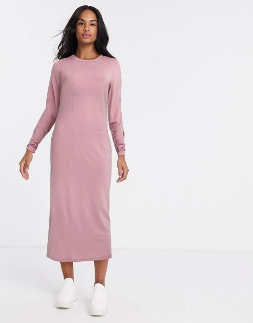 Pink long sleeve store t shirt dress