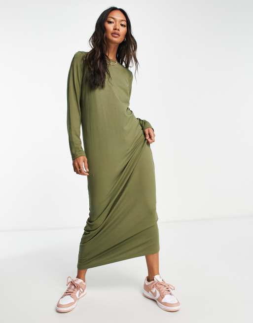 Long sleeve shop shirt dress maxi