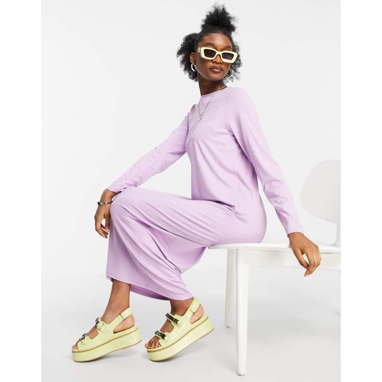 asos purple dress long sleeve ASOS DESIGN long sleeve knot detail maxi dress in purple abstract print