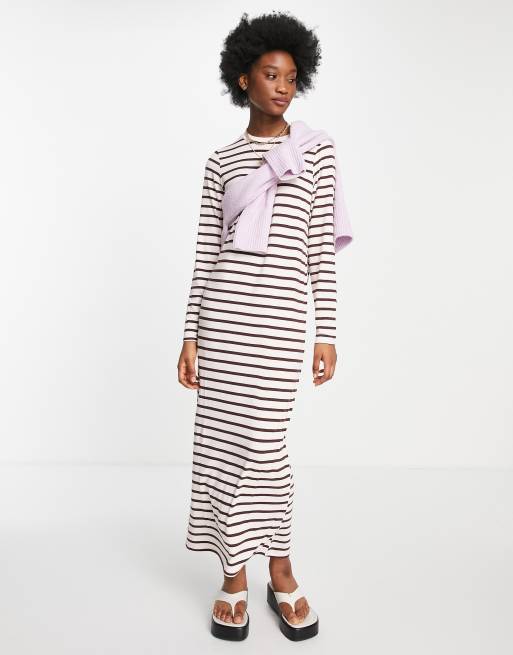 Striped t cheap shirt maxi dress