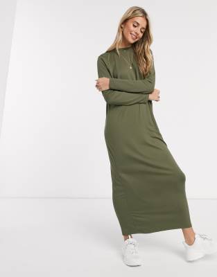 green long sleeve t shirt dress