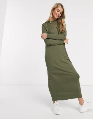 khaki green t shirt dress