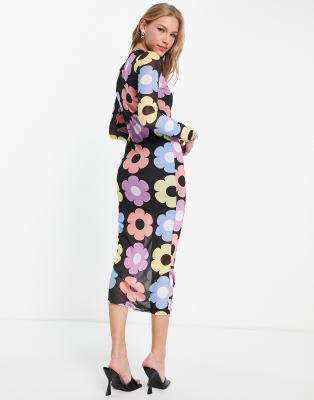 asos floral mesh dress