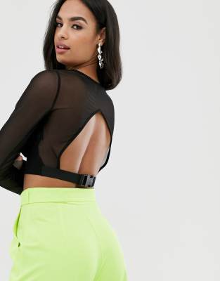 asos mesh long sleeve top