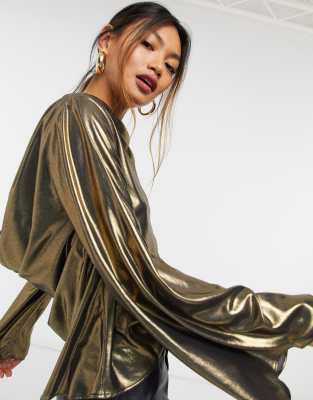 asos metallic top