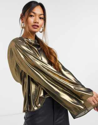 asos metallic top