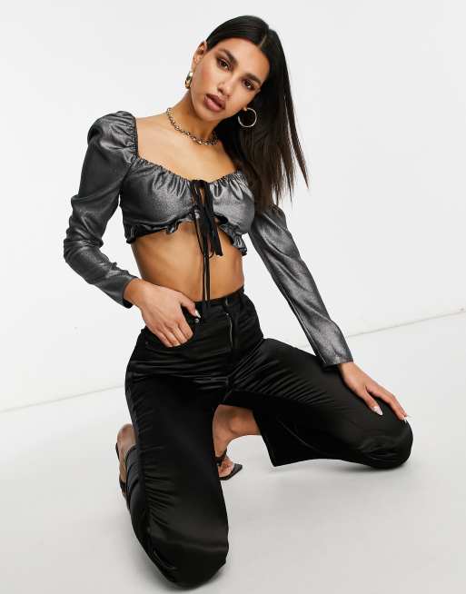 Asos metallic hot sale top