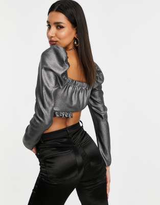 asos metallic top