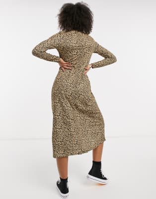 asos leopard midi dress