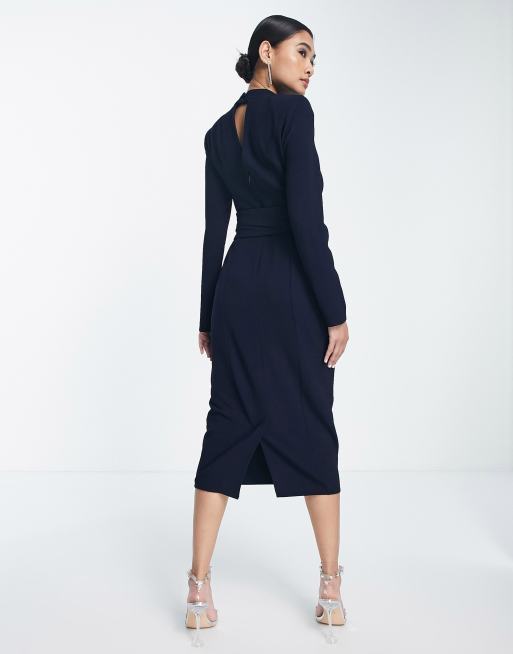 Asos midi dress with full skirt and clearance belt