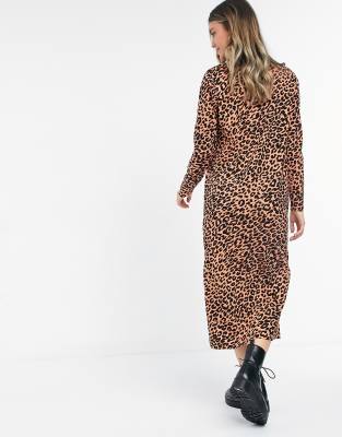 asos leopard print shirt dress