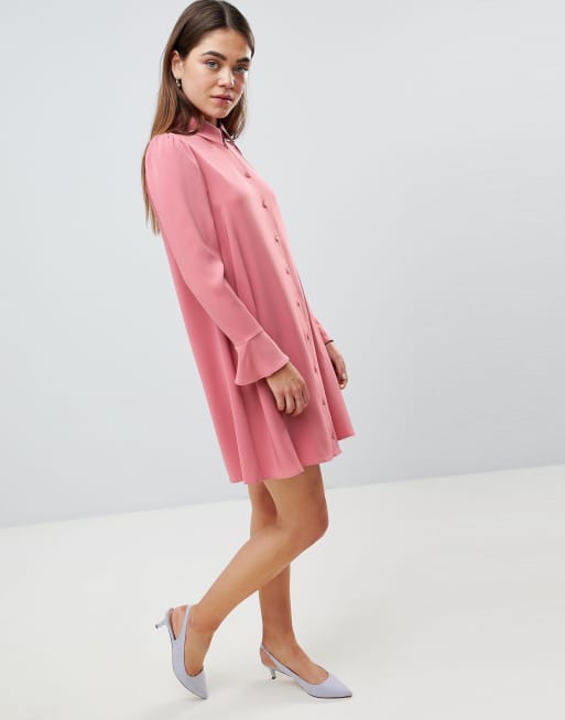 ASOS DESIGN Long Sleeve Mini Shirt Dress | ASOS