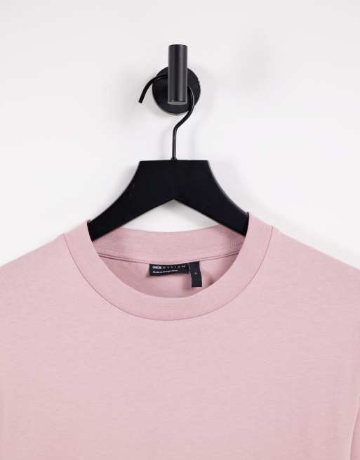 ASOS DESIGN long sleeve muscle fit t-shirt in washed peach, 3 of 4