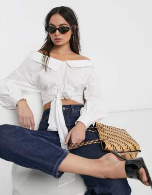 asos white off the shoulder top