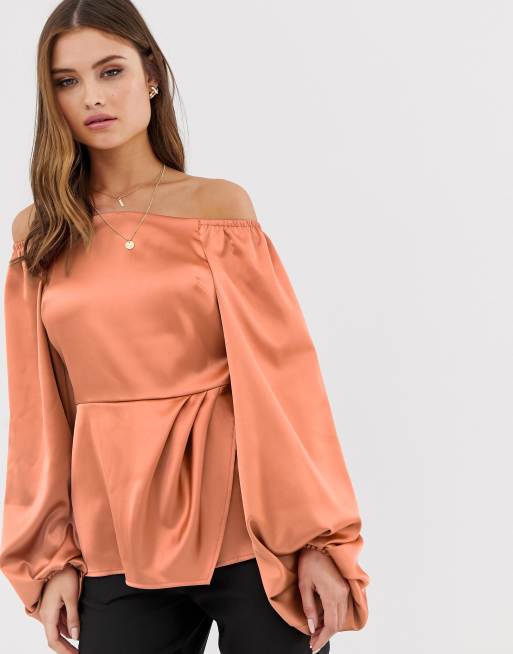 long sleeve off shoulder top