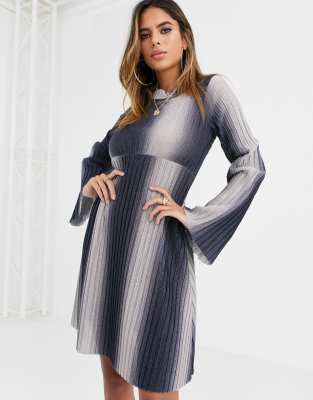 long sleeve ombre dress