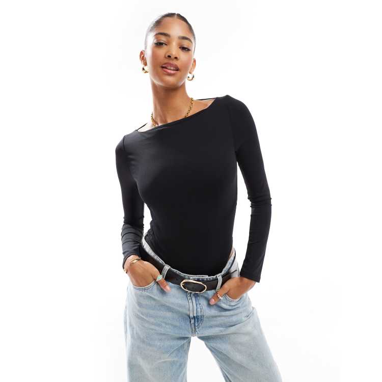 ●FLARE UP● Backless Drape Long Sleeve FL130Black FL-130_Bl Backless Drape Long Sleeve (FL-130_Black) - FLAREUP | 60