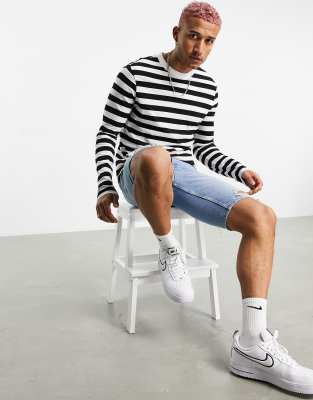 asos black and white striped top