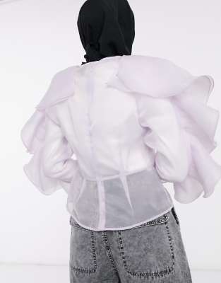 ruffle organza top