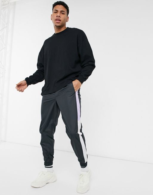 ASOS DESIGN long sleeve oversized t-shirt with wide sleeve in black