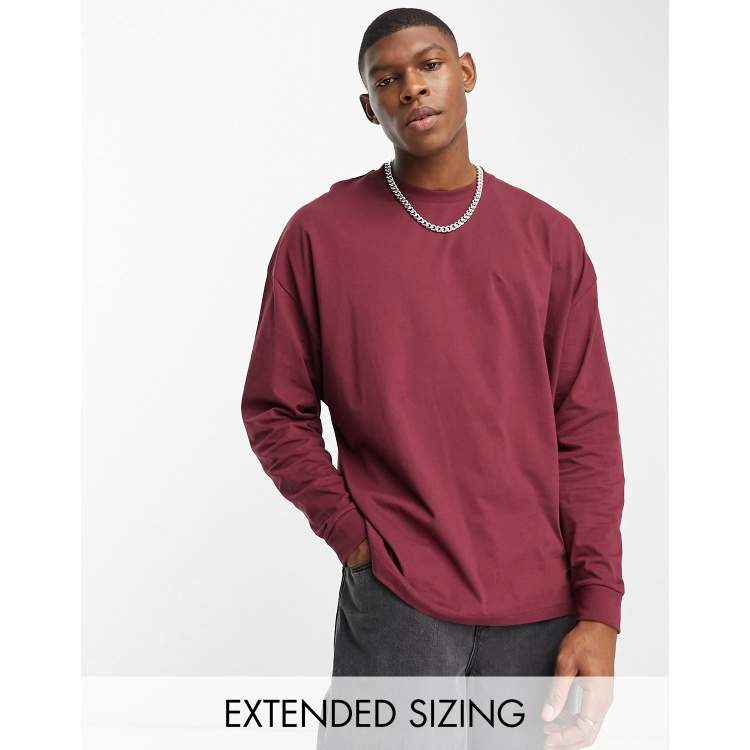 burgundy long sleeve tee