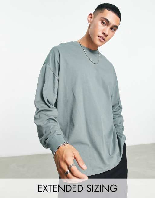 Check styling ideas for「Sweatshirt、Washed Cotton Striped Crew Neck  Long-Sleeve T-Shirt (Oversized)」