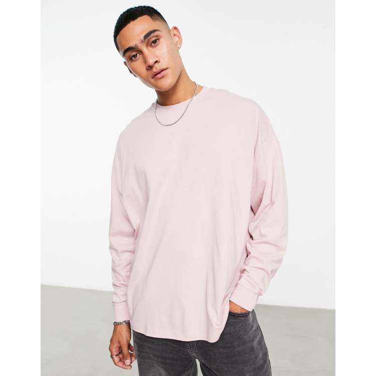 Pink long sleeve 2025 t shirt mens