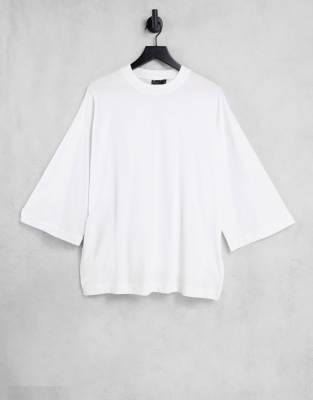 ASOS DESIGN long sleeve oversized t-shirt with wide sleeve in white