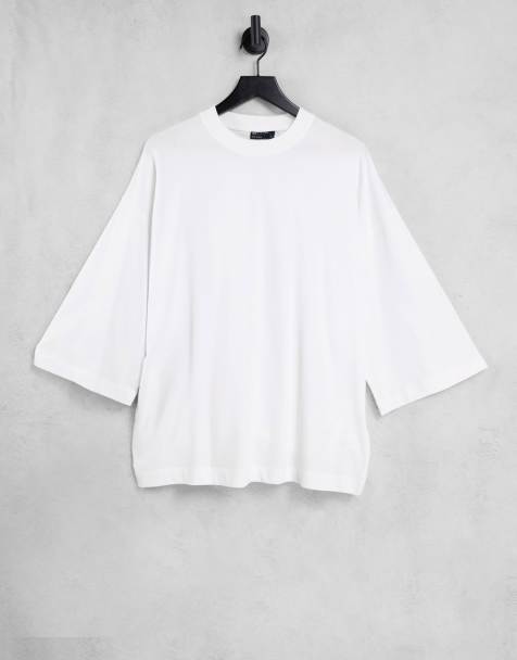 ASOS DESIGN long sleeve oversized t-shirt with wide sleeve in white - view 1