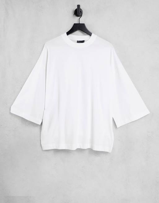 ASOS DESIGN long sleeve oversized t-shirt with wide sleeve in white