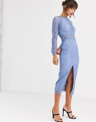 long sleeve lace pencil dress