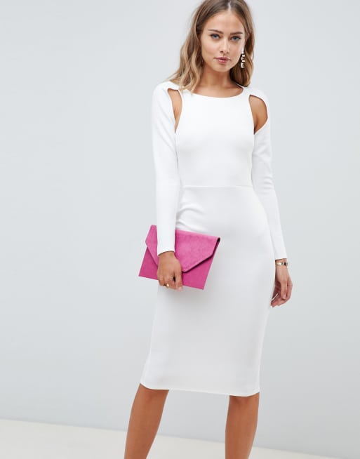 Long sleeve outlet pencil midi dress