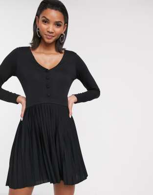 long sleeve pleated dress