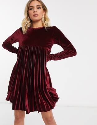 asos red velvet dress