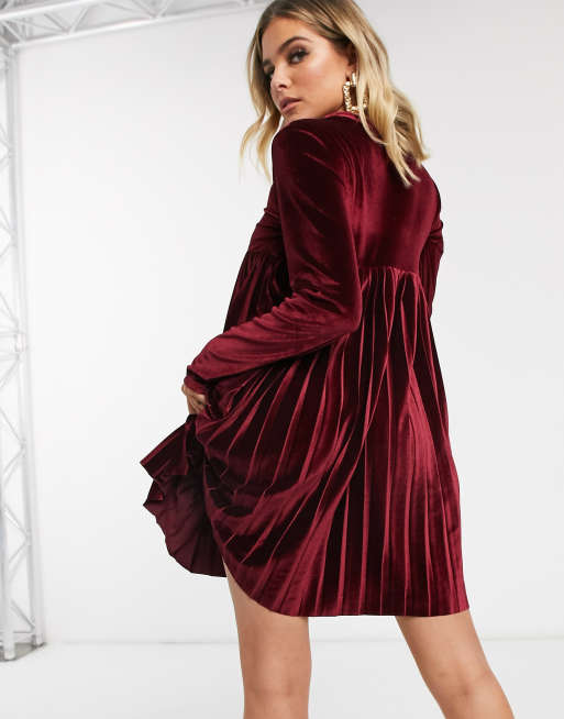 Velvet smock clearance dress