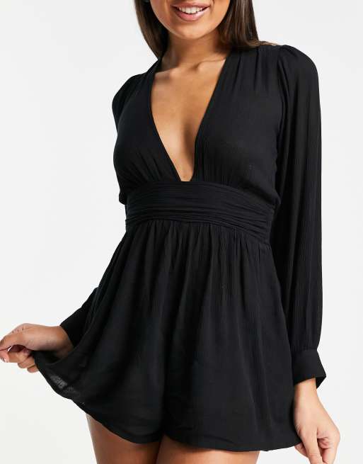 Long hotsell sleeve plunge