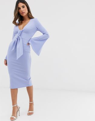 powder blue long sleeve dress